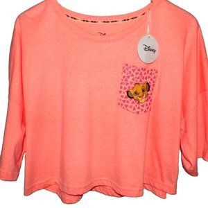 NWT 2005 Vtg Women's M 8-10 Disney Tigger Pocket Cropped T Shirt Top